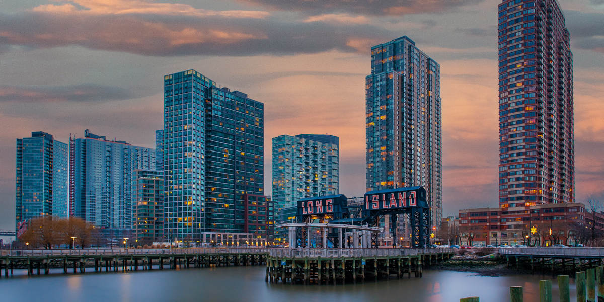 Skyline of Long Island, NY, USA