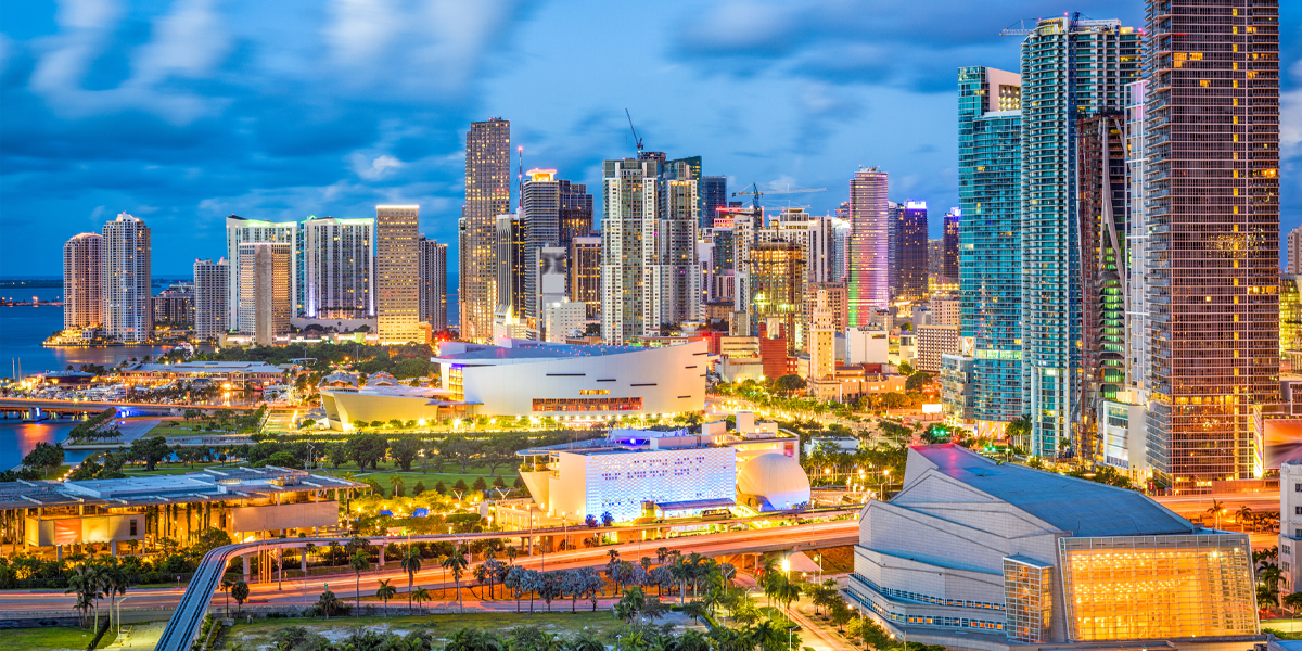 Skyline of downtown Miami, Florida, USA