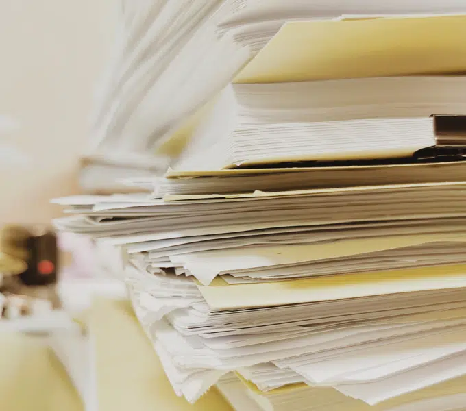a stack of documents